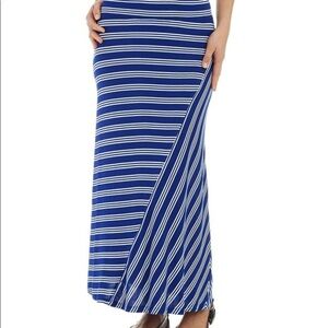 Kenzie Blue Striped Maxi Skirt